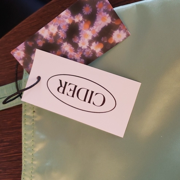 Cider Satiny Mini Bag in Light Green with an Embroidered "C" HandBag Style - Picture 3 of 8